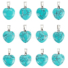 ARRICRAFT Heart Dyed Synthetic Turquoise Pendants G-AR0002-91P-1