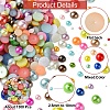 1298Pcs 5 Styles ABS Plastic Imitation Pearl Cabochons SACR-YW0001-66-3