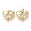 Brass Micro Pave Clear Cubic Zirconia Pendants ZIRC-I045-04G-1