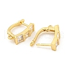 Rack Plating Brass Micro Pave Cubic Zirconia Hoop Earring Findings EJEW-C102-22G-3