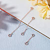 Beebeecraft 3Pcs 3 Styles Sterling Silver Cable Chain Extender STER-BBC0006-75-4