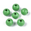Spray Painted Round Natural Schima Wood Beads WOOD-A018-14mm-08-1