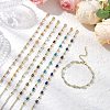 Brass Natural Mixed Stone Link Bracelets for Women BJEW-JB11683-1