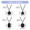 Olycraft 4Pcs 4 Styles Glass Pendant Necklaces NJEW-OC0001-04B-2