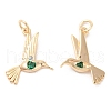 Brass & Glass & Cubic Zirconia Pendants KK-G468-46G-1