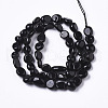 Natural Black Obsidian Beads Strands G-R465-34-2