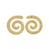 Brass Micro Pave Clear Cubic Zirconia Stud Earrings EJEW-H158-07A-G-4