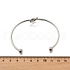 Heart 304 Stainless Steel Open Cuff Bangles BJEW-M113-01P-5