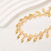 Fashionable Vintage Beach Brass Flower Link Chain Leaf Tassel Adjustable Women's Anklets QN8077-2