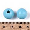 Spray Painted Round Natural Schima Wood Beads WOOD-A018-14mm-09-3