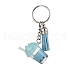 Faux Suede Tassel & Imitation Bubble Tea/Boba Milk Tea Resin Keychain KEYC-JKC01203-03-2