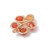 4Pcs 4 Styles Natural Stone Bead Pendants PALLOY-TA00247-5