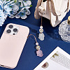 Natural Chalcedony & Wood Mobile Straps HJEW-OC00008-5