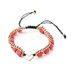 Handmade Polymer Clay Beads Nylon Thread Braided Bead Bracelets BJEW-JB06626-2
