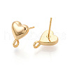 Brass Stud Earring Findings KK-N263-18G-2