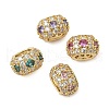 Brass Micro Pave Cubic Zirconia European Beads KK-I276-28G-1