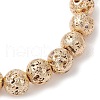 Electroplated Natural Lava Rock Round Beads Stretch Bracelets for Women Men BJEW-JB11982-01-4
