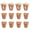 Trapezoid Paper Flower Gift Tote Bags with Plastic Visible Window ABAG-WH0045-25A-1