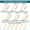 Unicraftale 12Pcs 12 Style 304 Stainless Steel Link Pendants STAS-UN0040-52-2