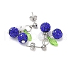 Cherry 304 Stainless Steel Handmade Polymer Clay Rhinestone Dangle Stud Earrings EJEW-JE06429-01-3