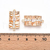 Brass Pave Clear Cubic Zirconia Connector Charms KK-T074-50G-3