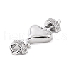 Eco-friendly Rack Plating Brass Micro Pave Clear Cubic Zirconia Connector Charms KK-F843-05P-3