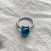 Square 304 Stainless Steel with Glass Finger Rings FS-WG8AAFA-47-1