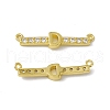 Rack Plating Brass Micro Pave Clear Cubic Zirconia Connector Charms KK-C007-37G-D-2