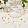 BENECREAT 2 Colors Brass Flat Round Spacer Beads KK-BC0014-21B-5