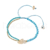 Faceted Bicone Glass with Round Glass Seed Beads Braided Bead Bracelets BJEW-MZ00164-03-3