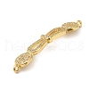 Rack Plating Brass Micro Pave Clear Cubic Zirconia Connector Charms KK-K377-79G-2