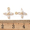 Real 18K Gold Plated Brass Cubic Zirconia Charms X-KK-R037-157G-3