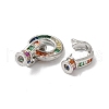 Rack Plating Brass Micro Pave Colorful Cubic Zirconia Fold Over Clasps KK-A222-01B-01P-2