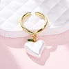 Brass Enamel Open Cuff Rings for Women RJEW-U057-21G-2