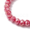 Glass Faceted Rondelle Beaded Stretch Bracelets for Women BJEW-MZ00065-04-4