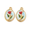 304 Stainless Steel Enamel Pendants STAS-U057-03G-02-1