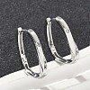 Rectangle Brass Hoop Earrings EJEW-D320-24P-1