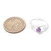 7Pcs Copper Wire Wrapped Gemstone Star Cut Round Bead Finger Rings for Women RJEW-JR00891-02-3