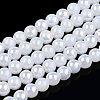 Electroplate Imitation Jade Glass Beads Strands GLAA-T032-J10mm-AB01-1
