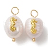 Natural Freshwater Pearl Pendants PALLOY-JF02151-1