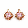 Rack Plating Brass Micro Pave Clear Cubic Zirconia Pendants X-KK-T060-61-RS-2