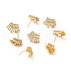 Clear Cubic Zirconia Chunky Stud Earrings EJEW-F281-16G-1