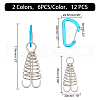 SUPERFINDINGS 12Pcs 2 Colors Aluminium Alloy Tent Rope Tensioners FIND-FH0001-99-6