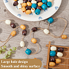 Gorgecraft 160Pcs 4 Colors Natural Wood Dyed Beads WOOD-GF0002-02-6