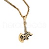 Retro Rock Punk Men's Dragon Head Axe Stainless Steel Pendant Necklaces AW4292-2-1