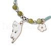 Natural Green Jade Beads Braided Bead Bracelets BJEW-TA00621-04-3