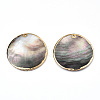 Natural Black Lip Shell Pendants SSHEL-N034-127B-01LG-2