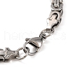 Tarnish Resistant 201 Stainless Steel Byzantine Chain Bracelets BJEW-B078-90P-3