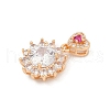Brass Micro Pave Cubic Zirconia Pendants KK-E795-12KCG-01-2