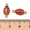 304 Stainless Steel Enamel Ladybug Connector Charms STAS-U056-01G-4